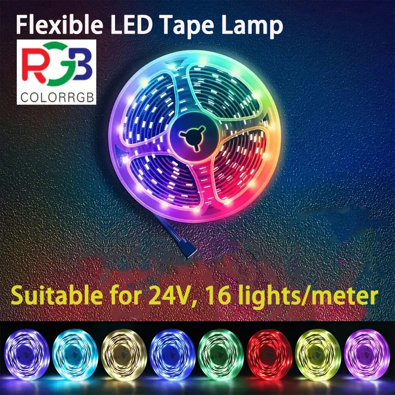 Гибкая светодиодная лента 16 миллионов цветов RGB подходит для 24 В лампочек/метров