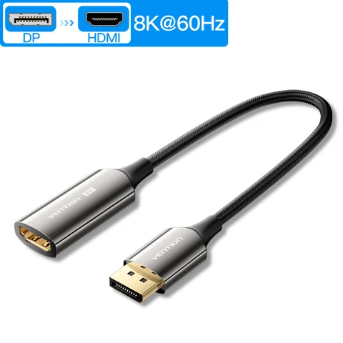 Адаптер Vention DisplayPort to HDMI 4K Male DP to HDMI Female Video Audio конвертер для портативных ПК проектор DisplayPort to HDMI