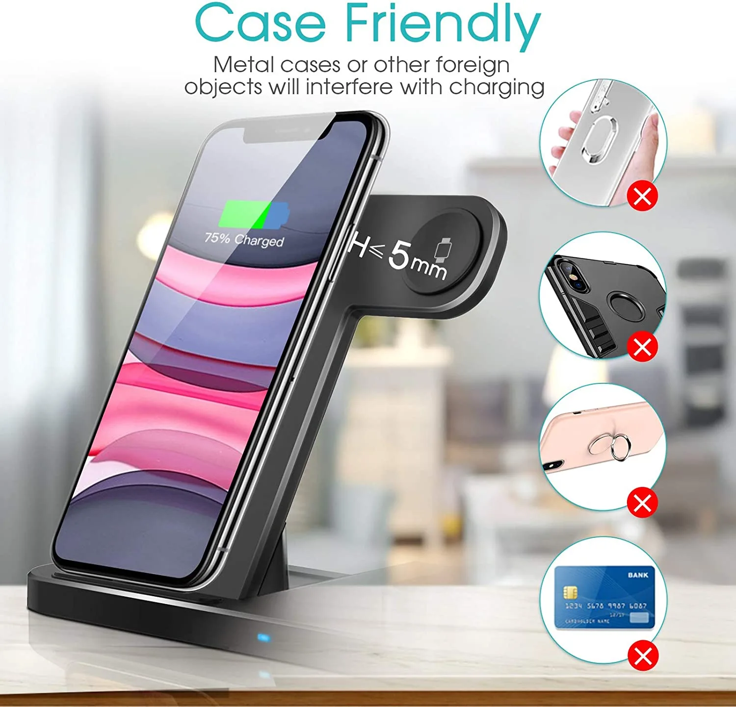 4 in 1 15W Fast Wireless Charger Stand For iPhone 14 13 12 X 8 Apple Watch Foldable Charging Station for Airpods 3 Pro iWatch
