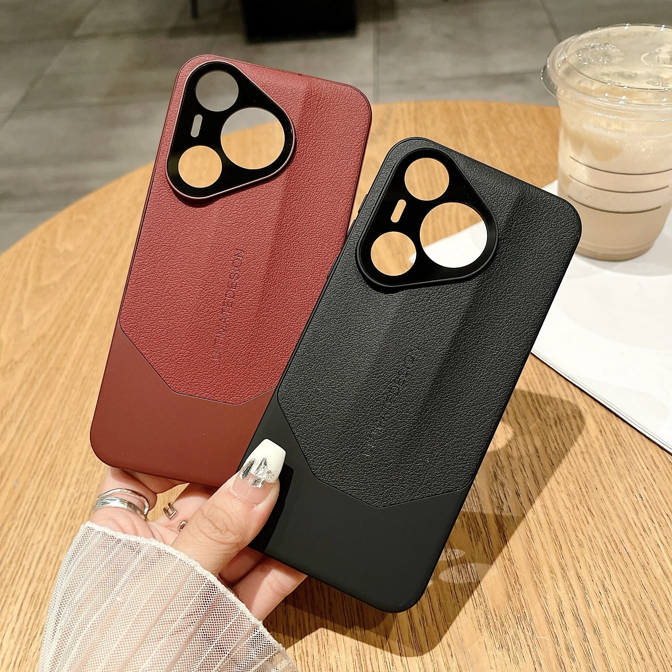 Противоударный кожаный матовый жесткий чехол для Huawei Pura 70 Pro Ultra тонкий защитный