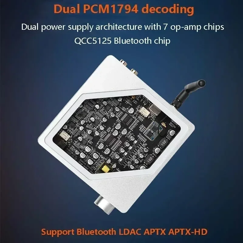Аудиофильский аудиодекодер Dual PCM1794 ЦАП QCC5125 Bluetooth LDAC APTX-HD Формат передачи