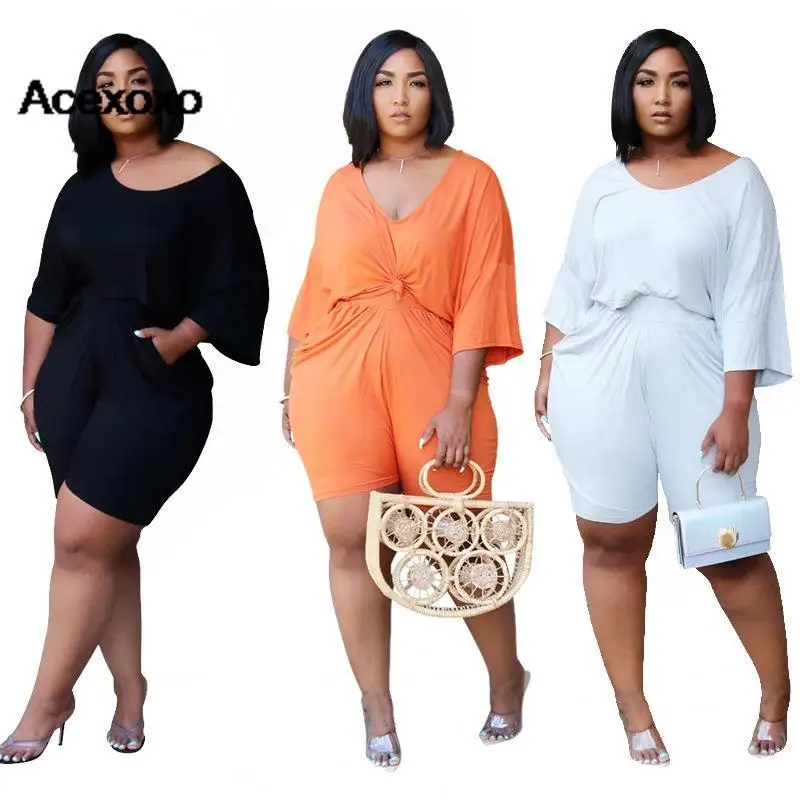 

2023 new summer round neck bat sleeve solid color extreme milk silk large size casual fashion short sleeve suit