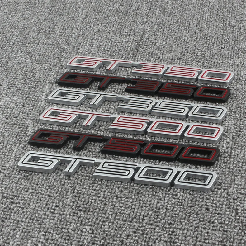 

3D Metal Car GT350 GT500 Logo Side Emblem Badge Sticker Rear Trunk Decals for Ford Mustang Body Patch Auto Styling Accessories