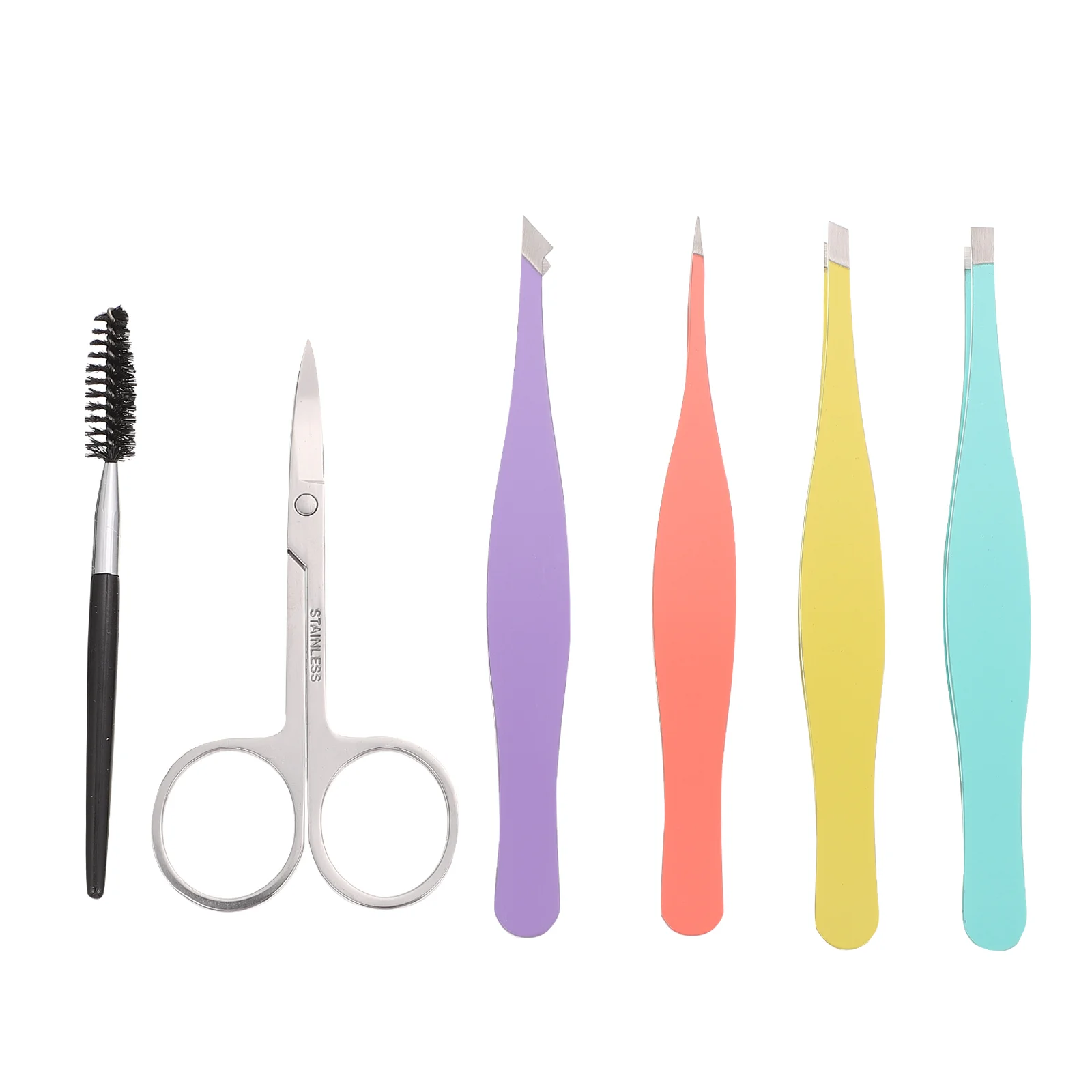 

6Pcs Travel Stainless Steel Portable Eyebrow Tweezers Eyebrow Clips