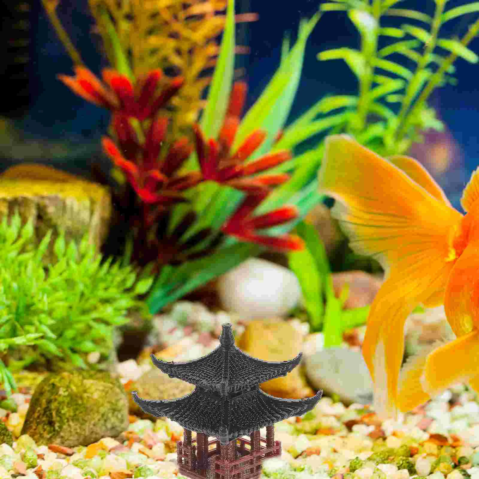 Pavilion Aquarium Landscaping Decoration Bonsai Fish Tank Adornment Japanese Garden Decor Outdoor