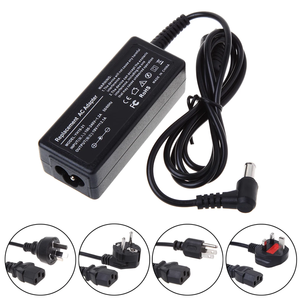 

AC DC Power Supply Charger Adapter Cord Converter 19V 2.1A for Monitor Device Display Audio IT Lighting EU/AU/US/UK Plug
