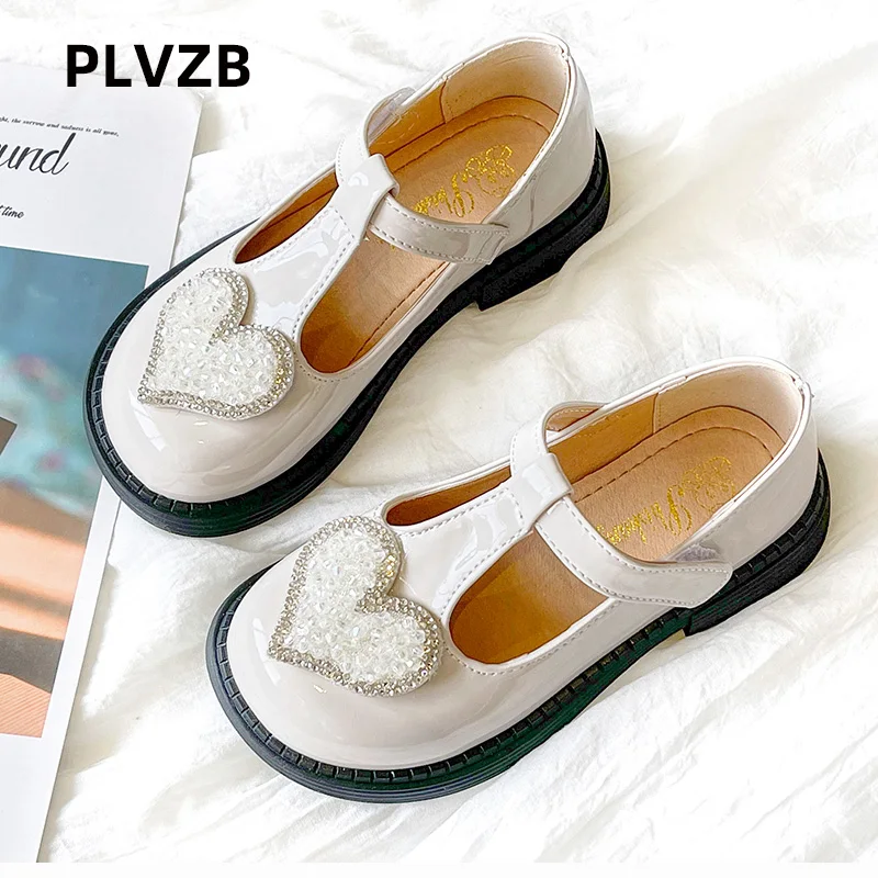 

PLVZB New Girls Leather Toddler Shoes Soft Sole Princess Shoes All-match Children's Performance Shoes Fashion Girls Party Shoes