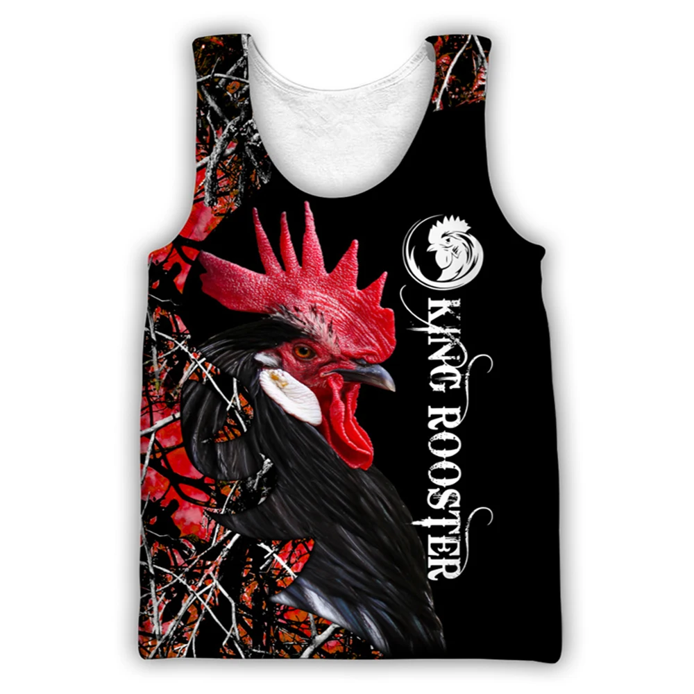 

CLOOCL Brand Tank-Tops Beautiful Rooster 3D All Over Printed Male Vest Street Casual Style Summer Fitness Sleeveless Men Tops