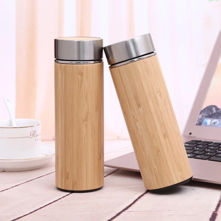 Car Coffee Bamboo Shell Ceramic Purple Sand  Thermos Vacuum Flask