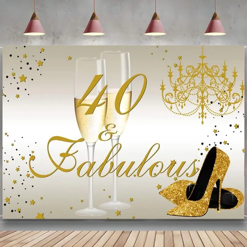 

Фон для фотосъемки 40-й день рождения женские золотые украшения на высоких каблуках цвет шампанского Сказочный 40 фотографий фон для студийной фотосъемки
