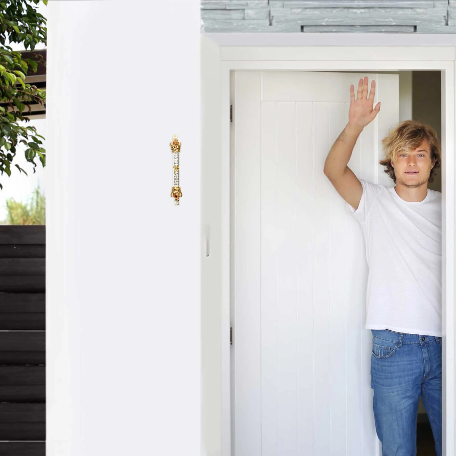 Мезуза для домашней двери металлический еврейский декор прокрутка с правой