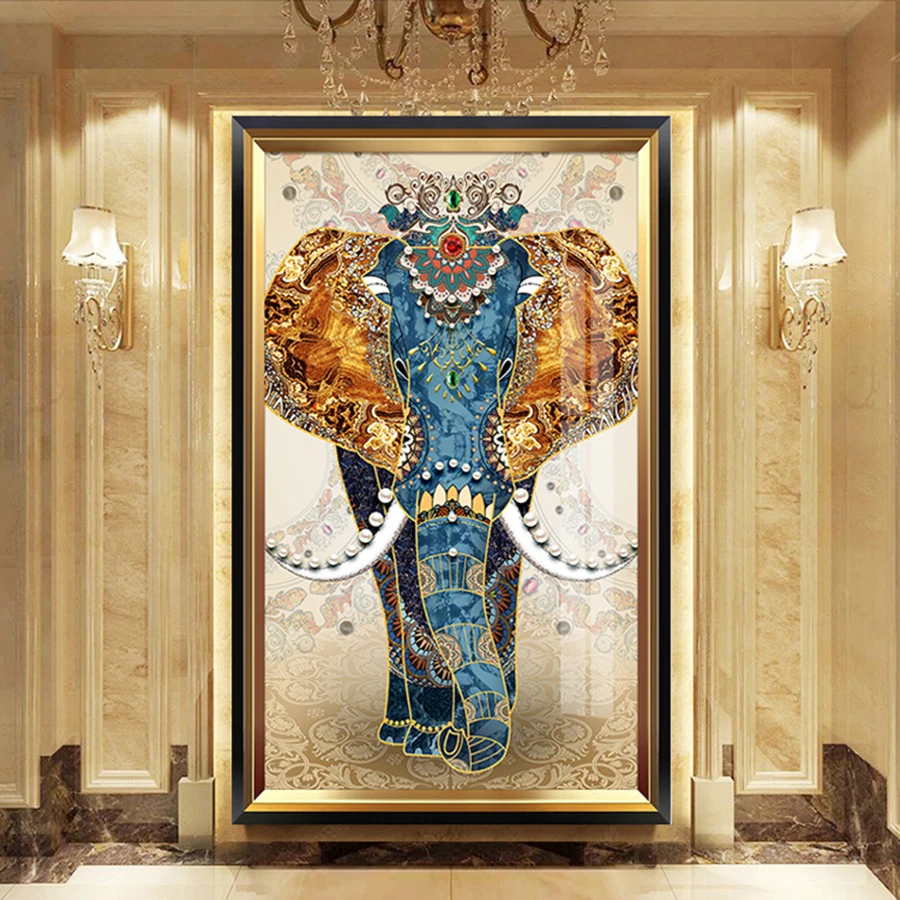 5D Elephant Diamond Painting Kit Animal Mosaic Dotz Embroidery Art Full Drill Round Rhinestone Picture