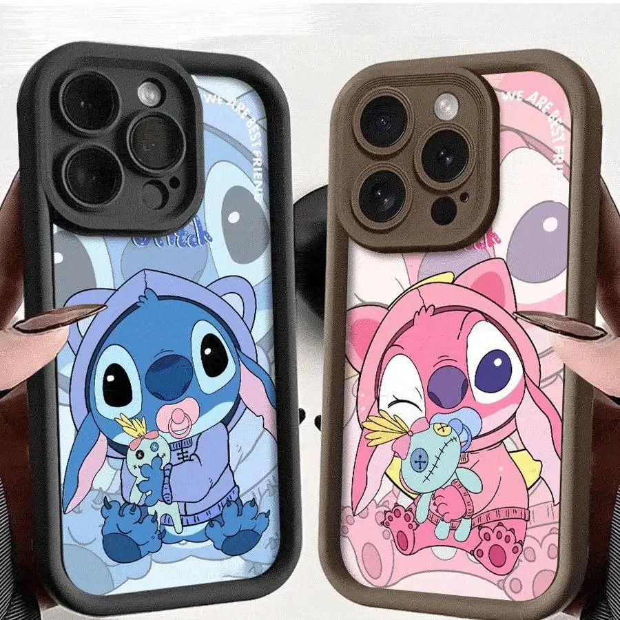 Disney Angel Stitch Phone Case for Vivo Y21 Y22S Y27 Y16 Y02 Y20 Y03 Y15S Y17 Y20i Y21A Y21S 4G Y67 Y35 Y36 5G Soft Cover