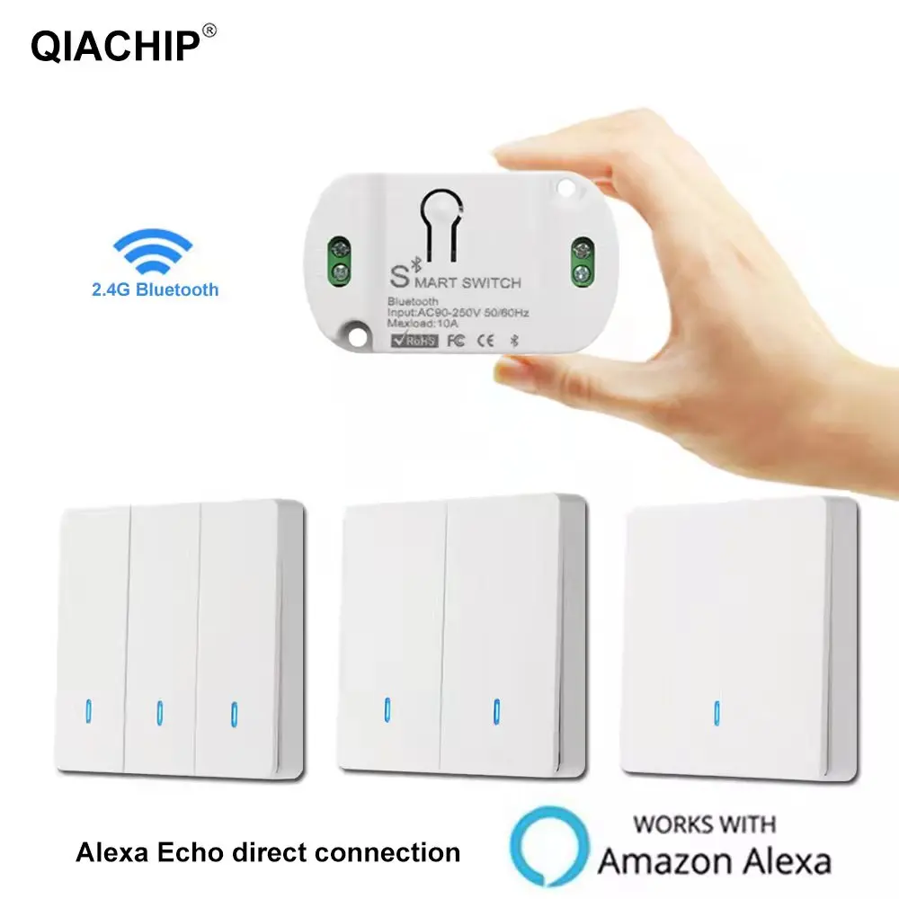 

QIACHIP Alexa Audio Direct Connection Smart Light Switch Timing Switch Voice Control Smart Wireless Remote Control