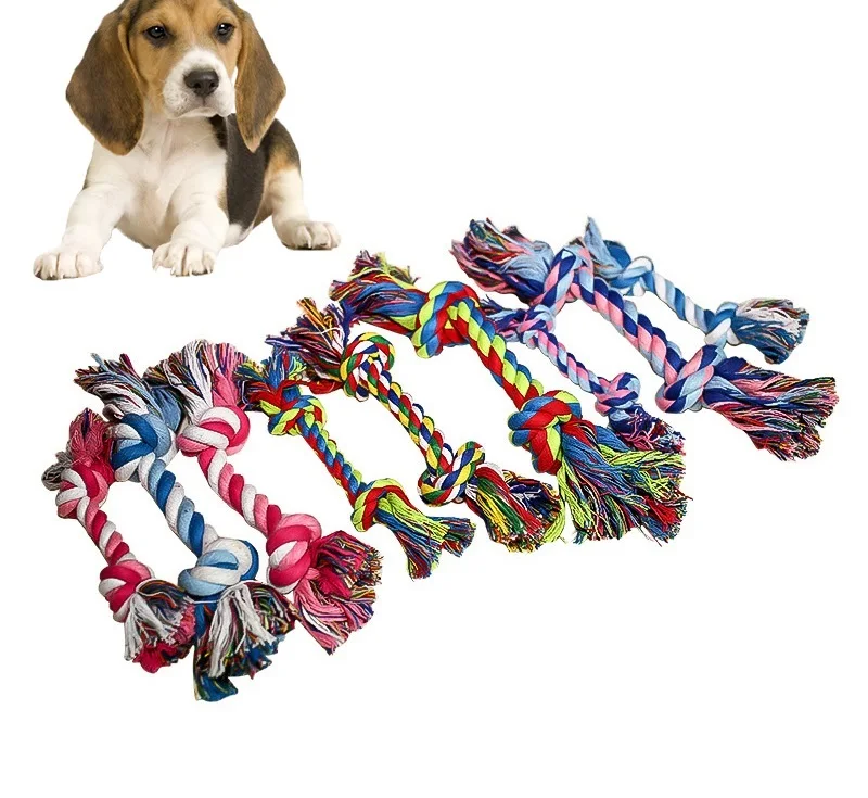 Dogs Toys Puppy Cotton Chew Rope Knot Toy Durable Braided Dog Toys Dog Cleaning Teeth Braided Bone Rope Juguetes Para Perro