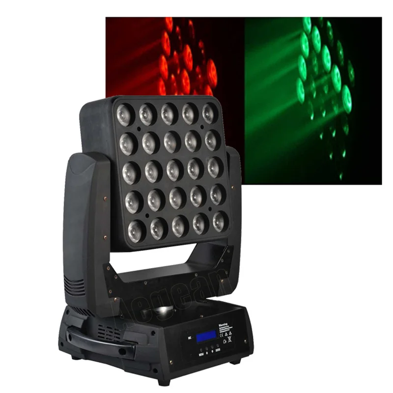 

25 X 12W Rgbw 4 In1 Led Matrix Moving Head Beam DMX Channels Stage DJ Light For Professional Events Disco Party Wedding Clun Bar