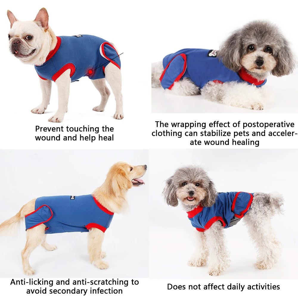Dog Recovery Suit XS/S/M/L/XL/XXL Healing Clothes Abdominal Wound Protector Anti Licking Bodysuit Care Dog Clothes images - 6