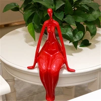 2022 most popular abstract yoga figure all red resin artware sculpture home decor living room decoration accessories art statue