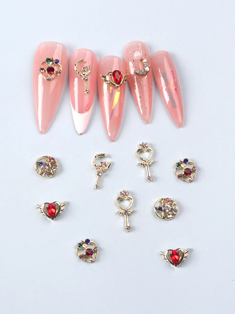 10 шт. металлические подвески для дизайна ногтей