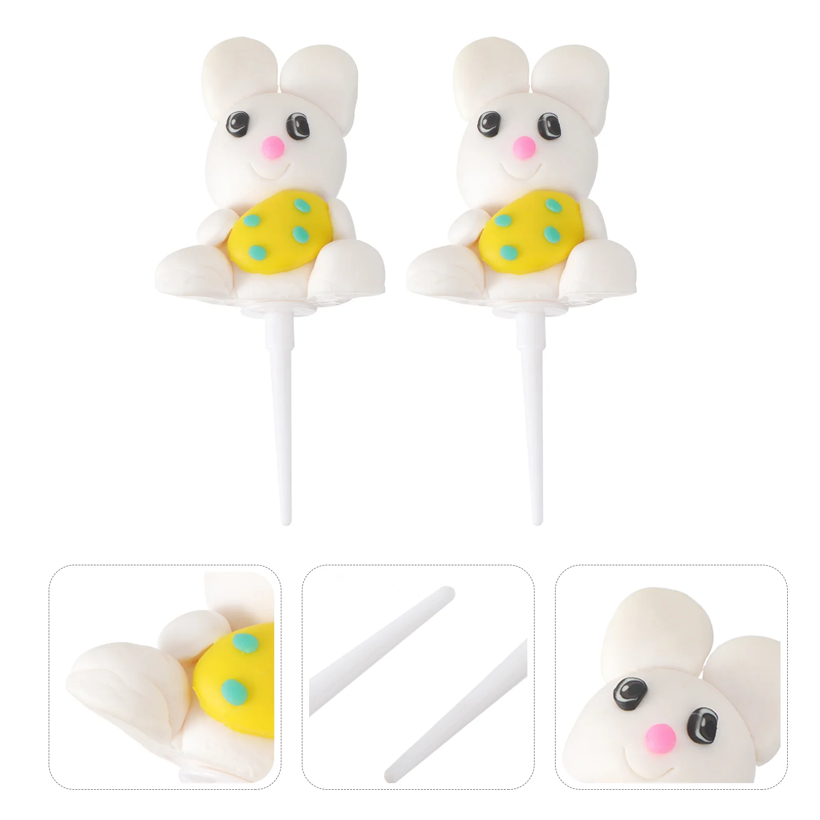 

2pcs Stylish Beautiful Birthday Cupcake Ornaments Cake Decors Cake Picks Cupcake Toppers for Children