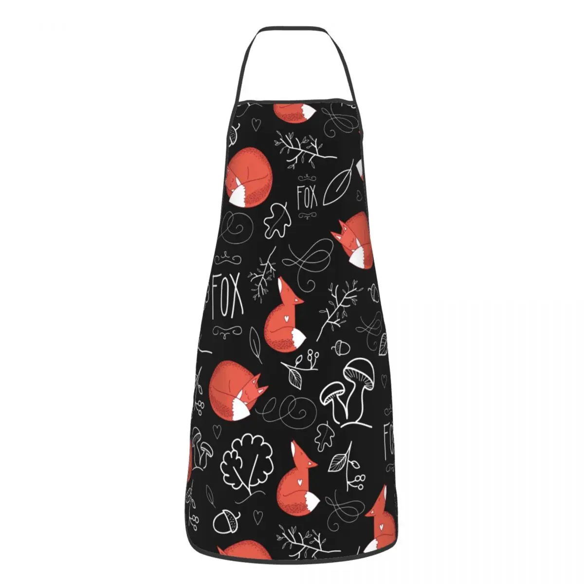 

Forest Animal Loving Fox Apron Unisex Printed Kitchen Bibs Household Cleaning Tablier