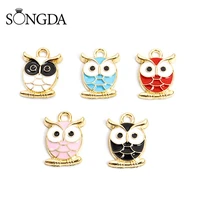 20pcs owl colourful enamel charms pendant diy jewelry making accessories handmade finding bracelet earring keychain necklace new