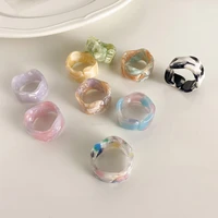 vintage personality resin opening adjustable ring for women girls creative tie dye colorful acetic acid ring fashion jewelry