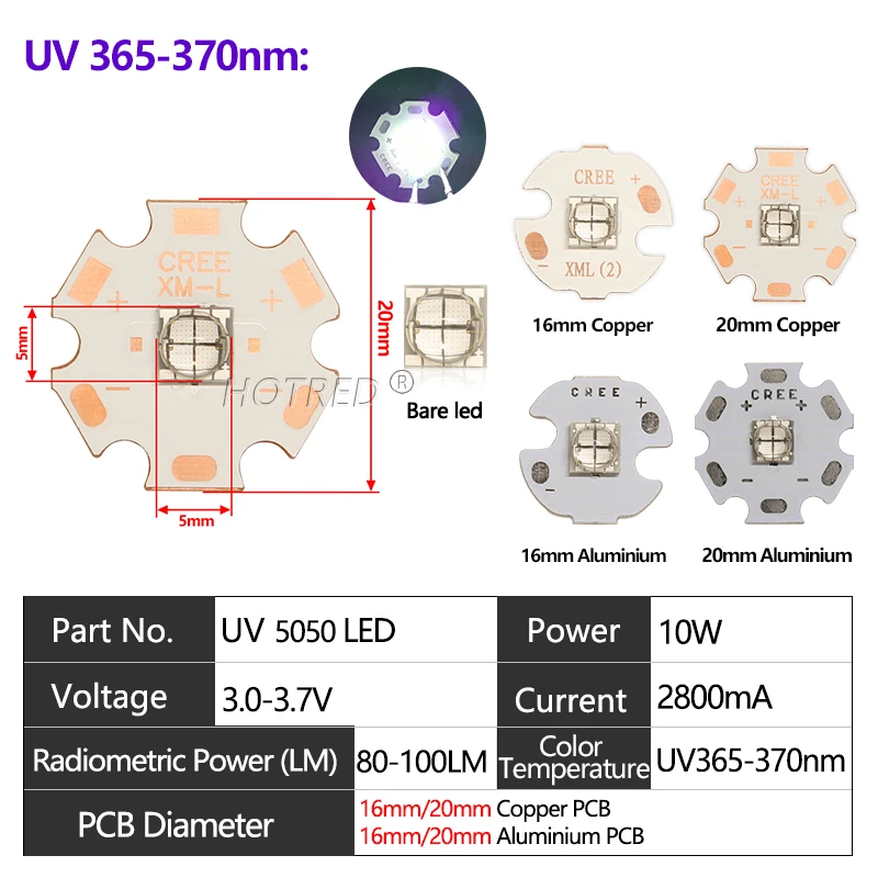 

UV лампа для сушки ногтей HotRed 10W