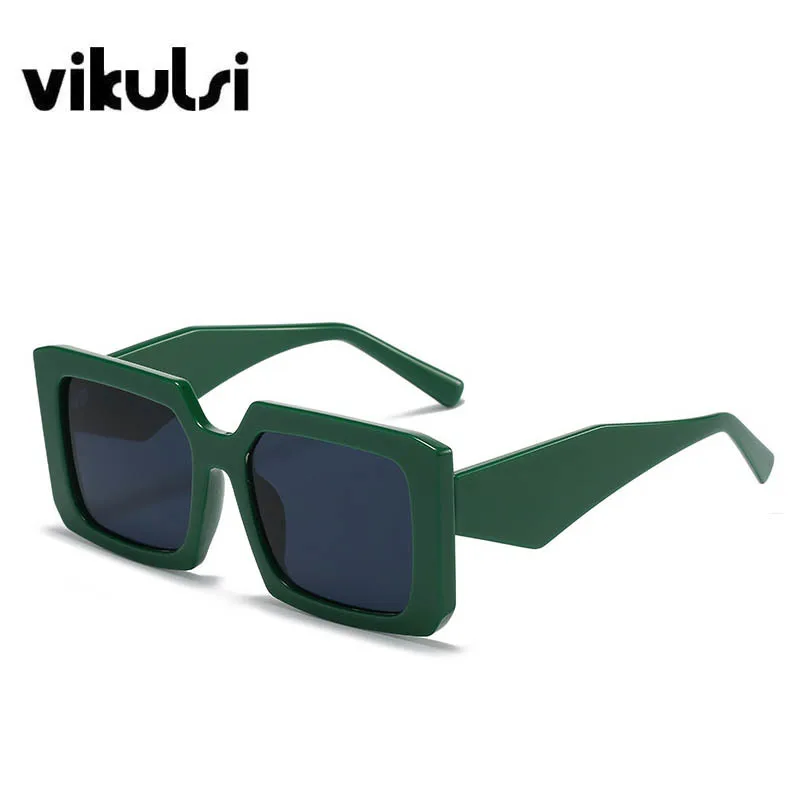 

Vintage Green Woman Sunglasses Fashion Big Frame Shades Square Sunglass Rhombus Oversized Sun Glasses Men oculos Metal Hinge