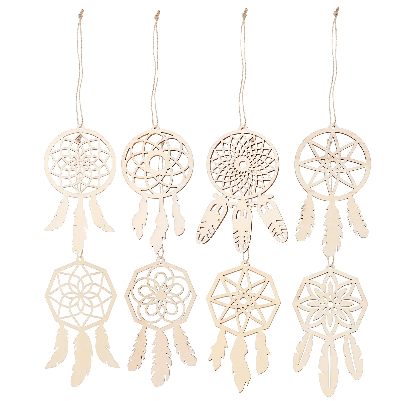 

Blank Wooden Hanging Decor Fringe Trim Wall Catchers Office Bedroom Women
