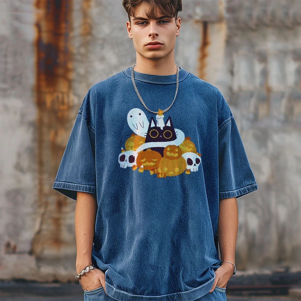 Винтажная стираемая футболка с коротким рукавом и круглым вырезом