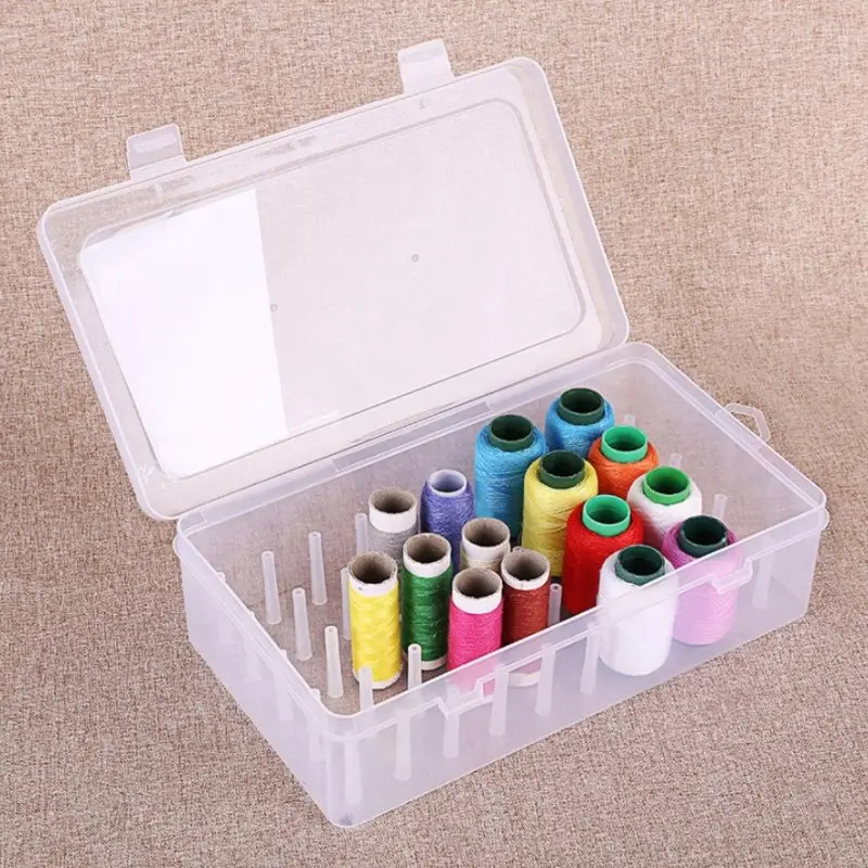

42 Axis Sewing Threads Box Transparent Needle Wire Storage Organizer Containers