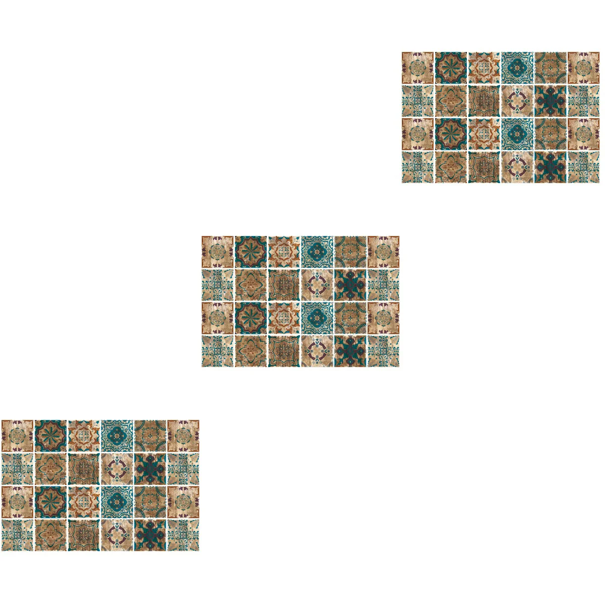 

72 pcs Kitchen Bathroom Wall Stickers Vintage Style Wallpaper Decorative Tile Stickers