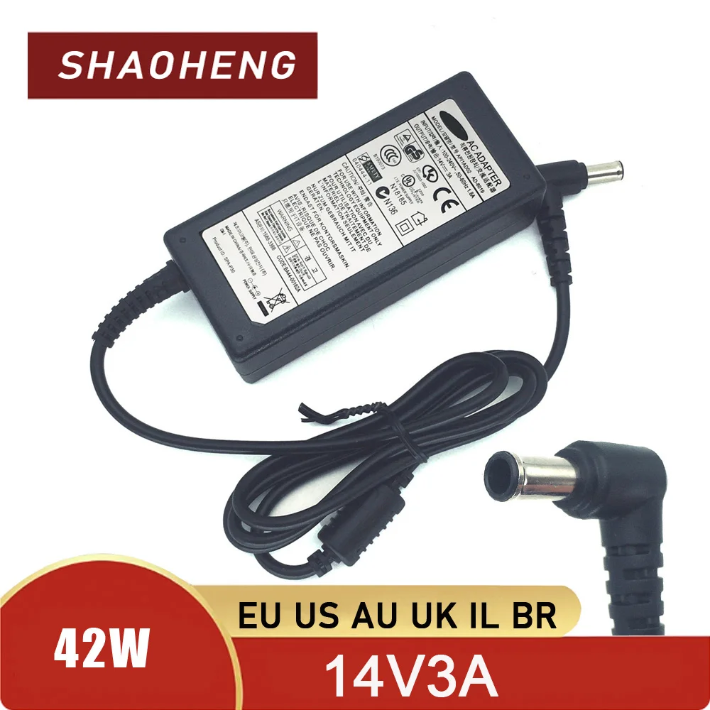 Фото Адаптер питания 14 В, 3 А для ЖК-мониторов Samsung UN22F5000AF SYNCM170T P2770 SA350 15, 17, 18, 19, 20, 22, 23, 24, 27 дюймов №1