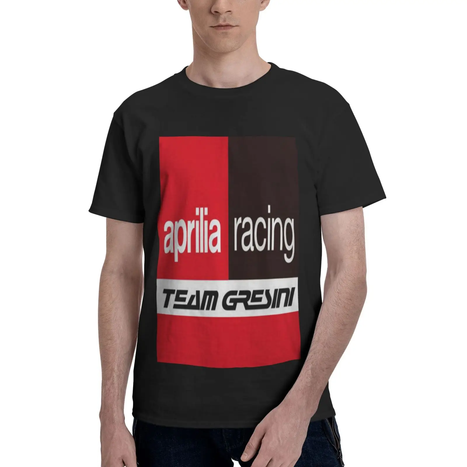 

Футболка Aprilia Racing 7 мужская оверсайз, хлопковая рубашка для пар, аниме одежда