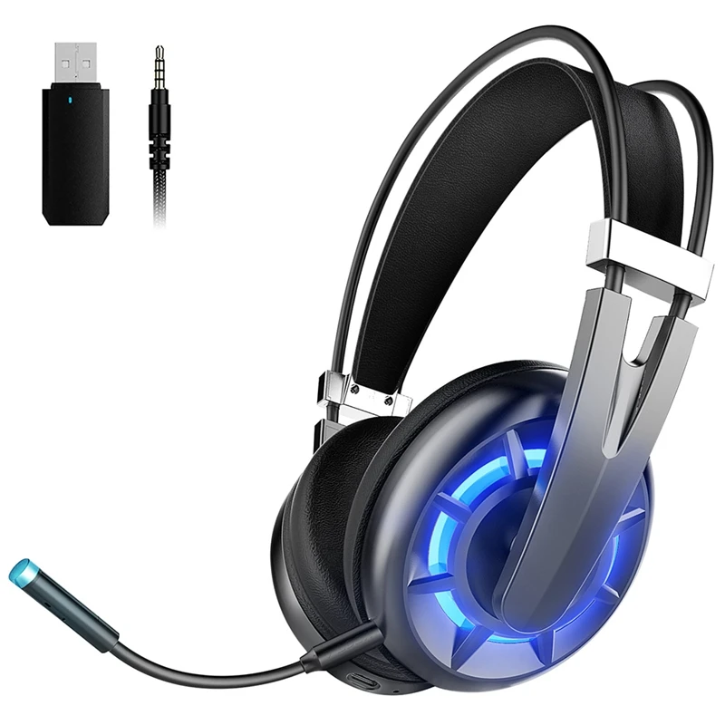 

Gaming Headset Wireless Wired Headset 2.4G Noise Canceling Microphone Surround Sound Bluetooth over Ear Headsets for PS5
