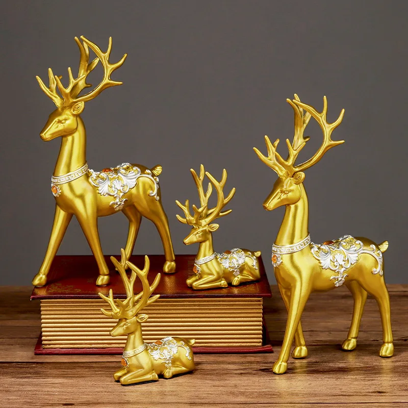 

Nordic Light Luxury Suit Auspicious Elk Resin Ornaments Creative Home TV Cabinet Wine Cabinet Decoration Elk Ornaments 2022 New