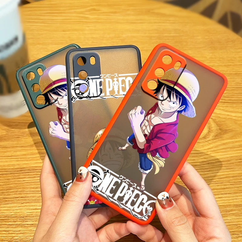 

Luffy One Piece Cartoon For Huawei P50 P40 P30 P20 Mate 40 20 Pro Plus Lite Nova 8 7i 2i Frosted Translucent Soft Phone Case