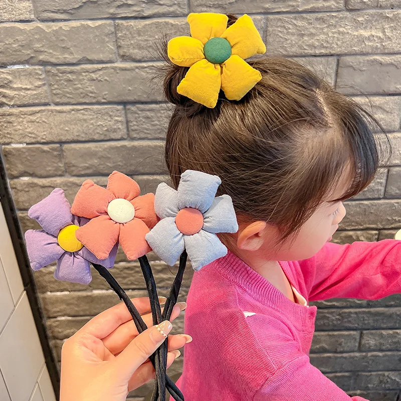 

Magic Polyester Hair Clips Big Flower Lazy Hairpins Ponytail Holder Wire Bun Head Rope Hairband Coiler Clip Hair Accessories