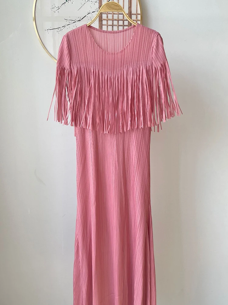 Плиссированное Платье с кисточками GVUW женское вечернее платье круглым