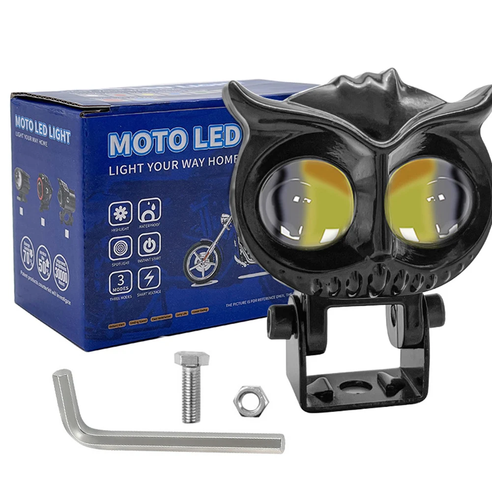 

Motorcycle Fog LED IP67 Owl Shape Headlight 12-80V Auxiliary Spotlight For EBike Car Modified Part Accessories