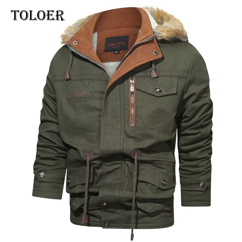 

Куртка-бомбер мужская зимняя с капюшоном, на флисе, с карманами