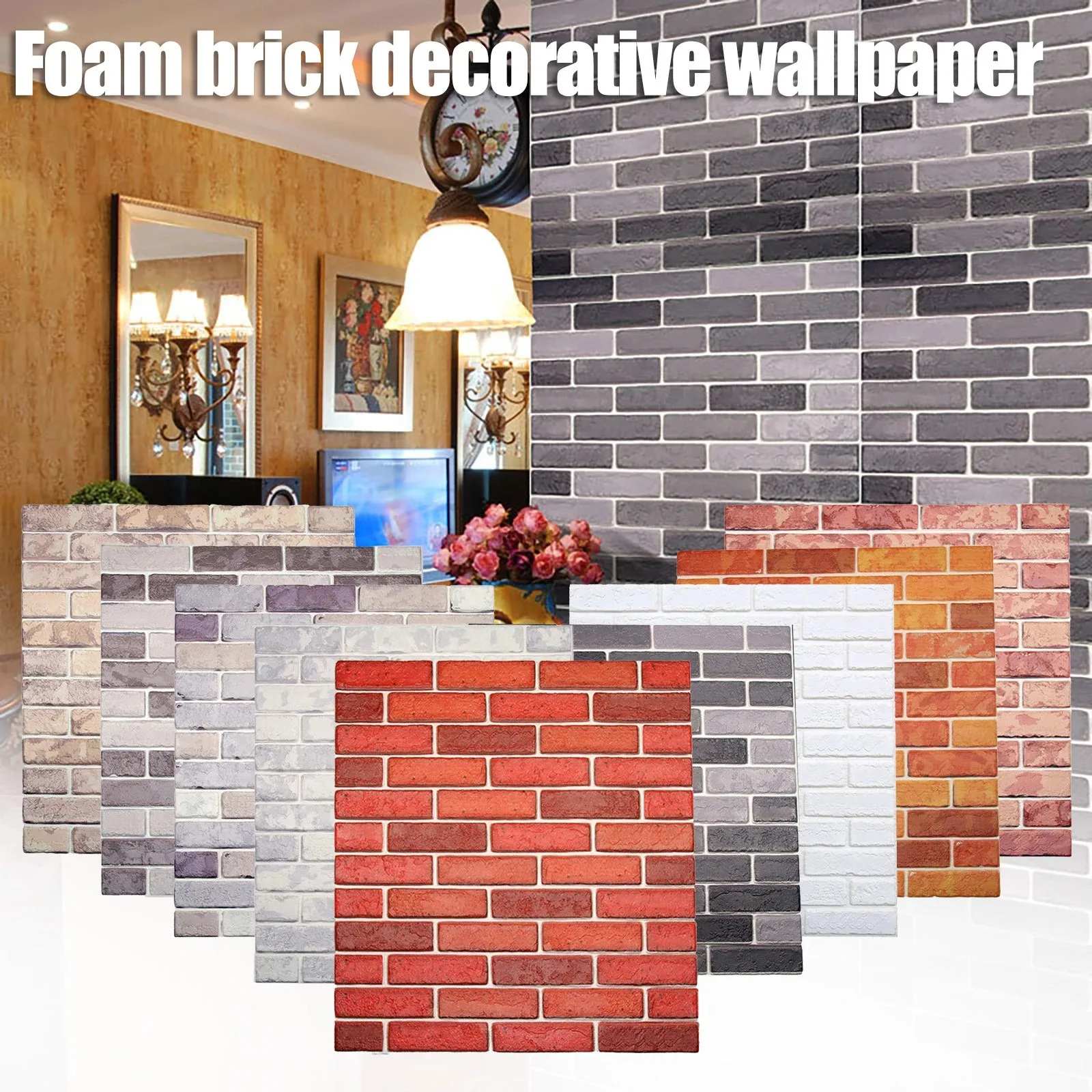 

5pcs Wall Stickers Self Adhesive Foam decorative Wallpaper Home Decor Living Room Bedroom Decoration Bathroom 3D Sticker Panels