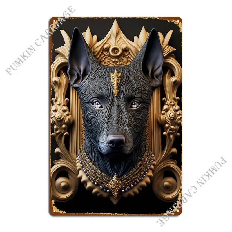 Собака золотые арт-деко металлические знаки покраска гостиная настенная пещера создание жестяных знаков постер