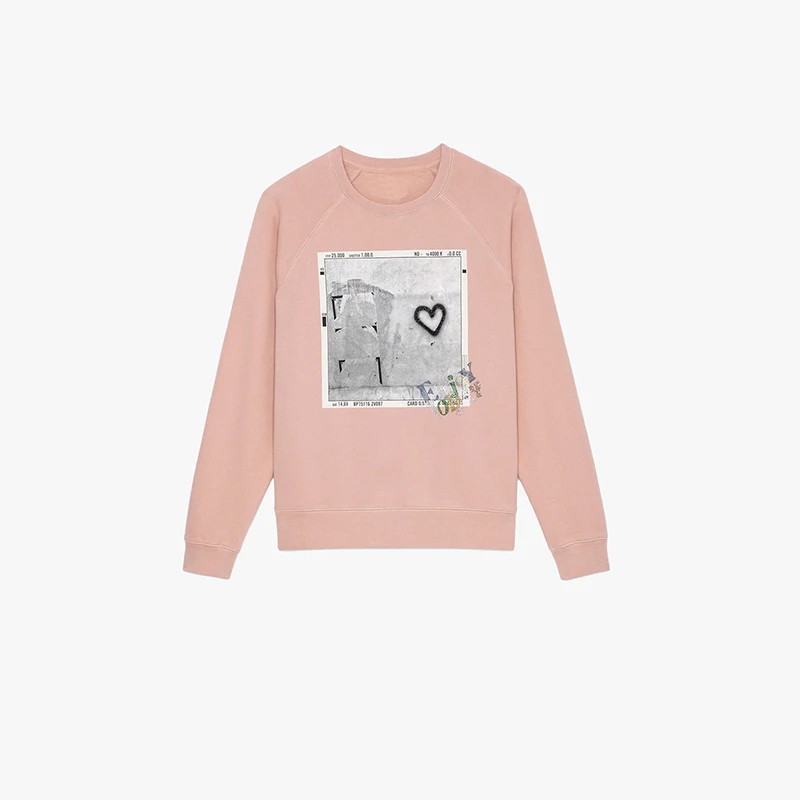 Zadig женский свитшот повседневный хлопковый флисовый свитер с круглым вырезом