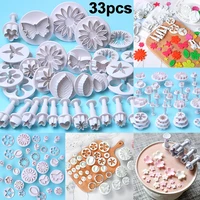 33pcsset cookie cake cutter mold fondant plunger cutters tools cake decorating mold kitchen diy baking tool accessories