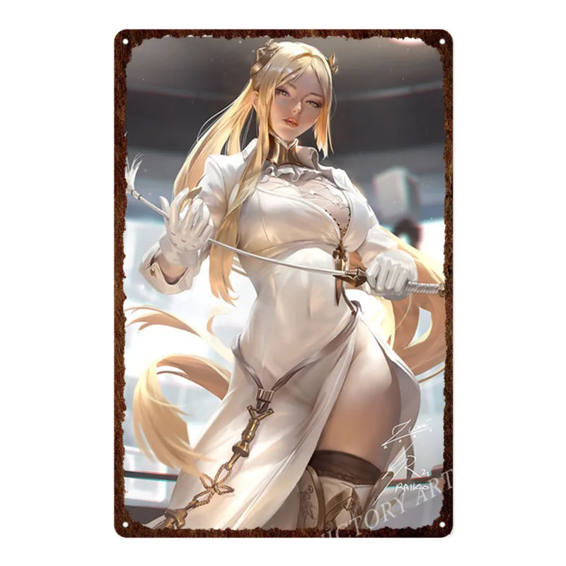 Металлический постер 2B Nier: Automata Girls железная живопись металлическая фотография