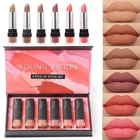 6 pcsbox fashion women longlasting red lip tint nude lip gloss matte lipstick lip balm velvet glossy