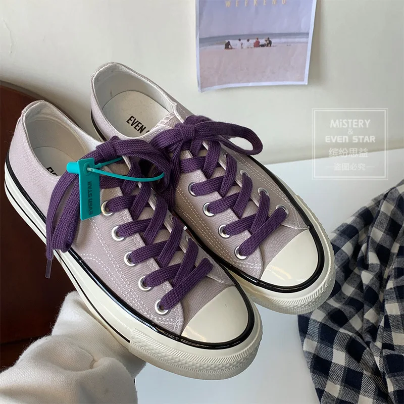 

Туфли парусиновые высокие и низкие, повседневные холщовые кроссовки, сиреневые, Лавандовая ткань, Размеры 35-40, для весны и осени