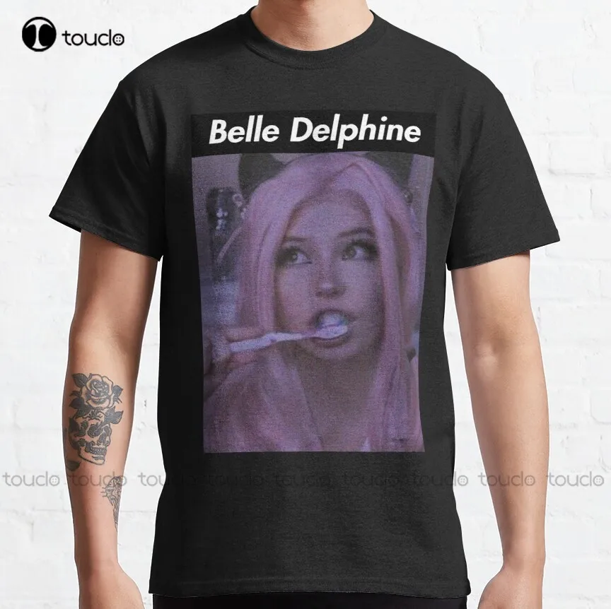

Классическая мужская футболка Belle Delphine 1, модные креативные Забавные футболки для отдыха в стиле Харадзюку, футболки с цифровым принтом